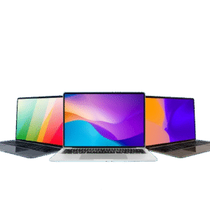 Business-ready laptops arranged for corporate rental use, optimized for office and remote work.